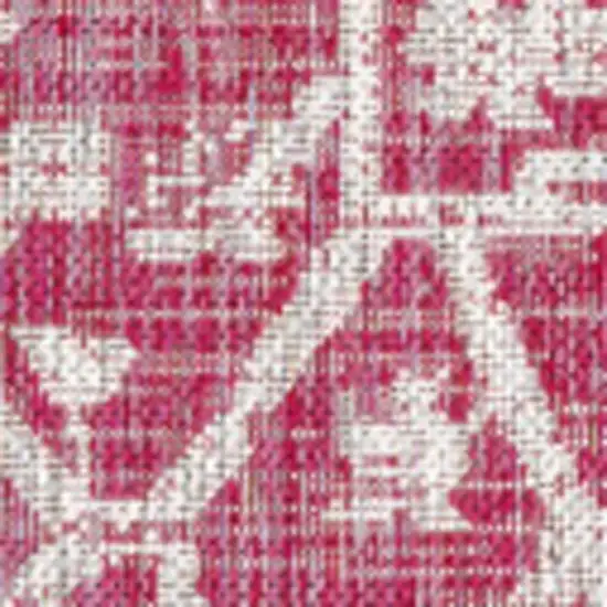 Fuchsia And Light Gray Medallion Indoor Outdoor Area Rug Photo 2