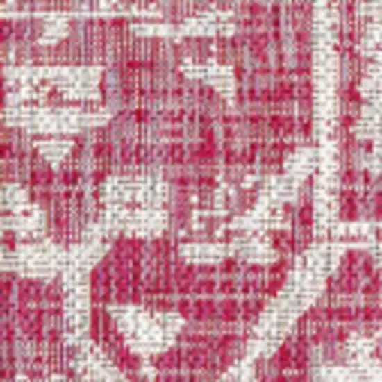 Fuchsia And Light Gray Medallion Indoor Outdoor Area Rug Photo 2