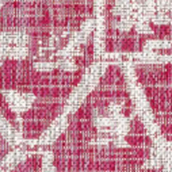 Fuchsia And Light Gray Medallion Indoor Outdoor Area Rug Photo 2