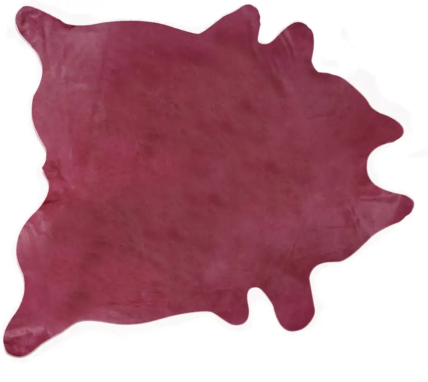 Fuchsia Cowhide Hand Knotted Area Rug Photo 1