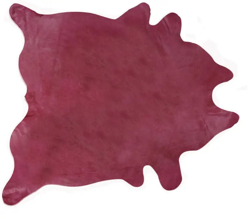 Fuchsia Cowhide Hand Knotted Area Rug Photo 1