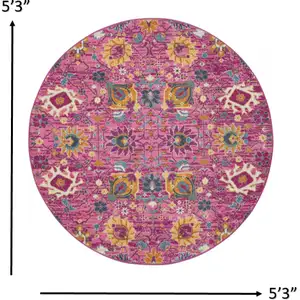 Photo of Fuchsia and Orange Distressed Area Rug