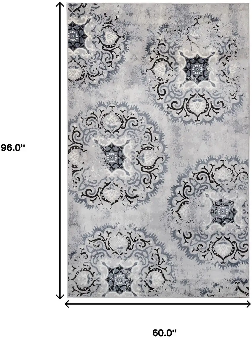 Geometric Medallion Stain Resistant Area Rug Photo 10