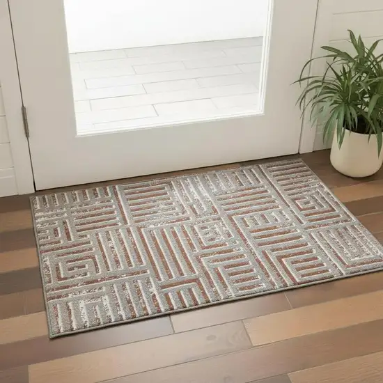 Geometric Washable Area Rug Photo 1