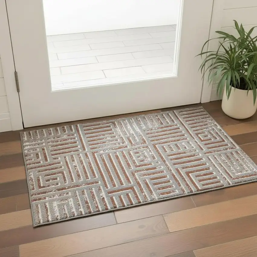 Geometric Washable Area Rug Photo 1