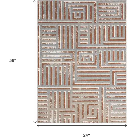 Geometric Washable Area Rug Photo 3