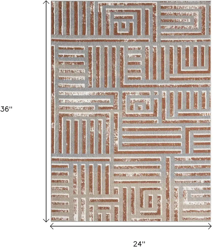 Geometric Washable Area Rug Photo 3