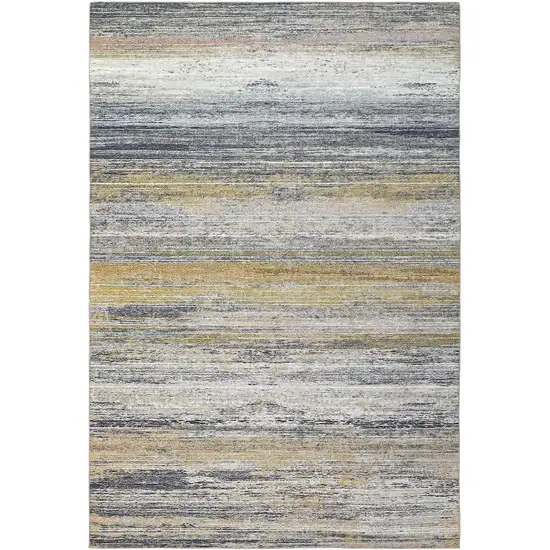 Gold Abstract Stain Resistant Area Rug Photo 5