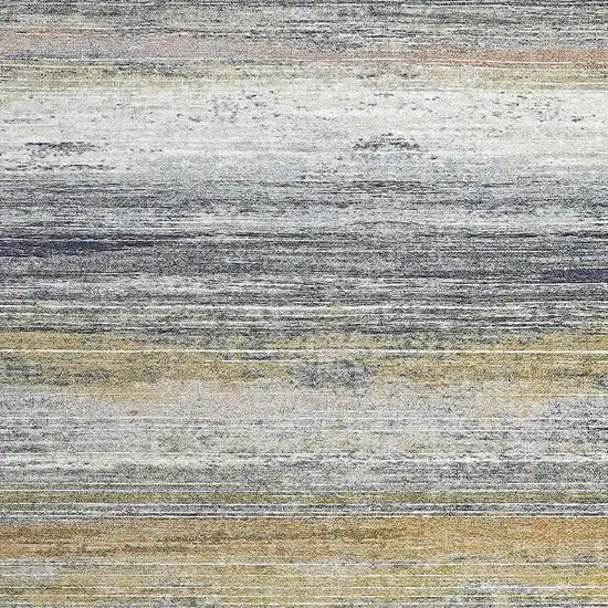 Gold Abstract Stain Resistant Area Rug Photo 3