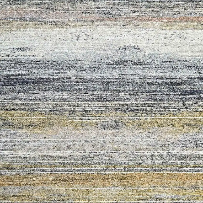 Gold Abstract Stain Resistant Area Rug Photo 3