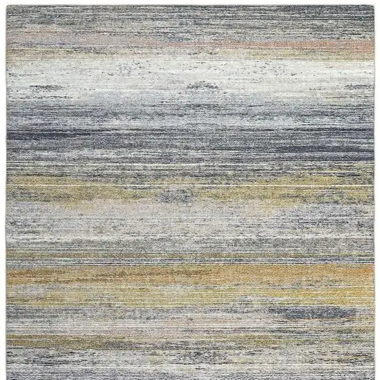 Gold Abstract Stain Resistant Area Rug Photo 4