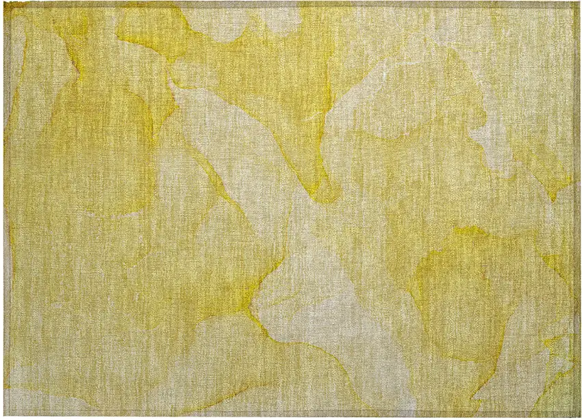Gold Abstract Washable Non Skid Indoor Outdoor Area Rug Photo 2