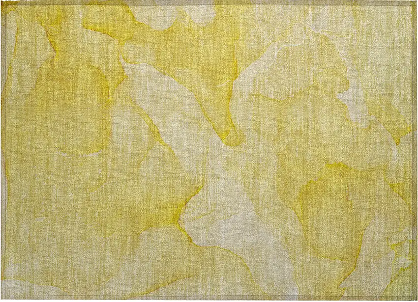 Gold Abstract Washable Non Skid Indoor Outdoor Area Rug Photo 2