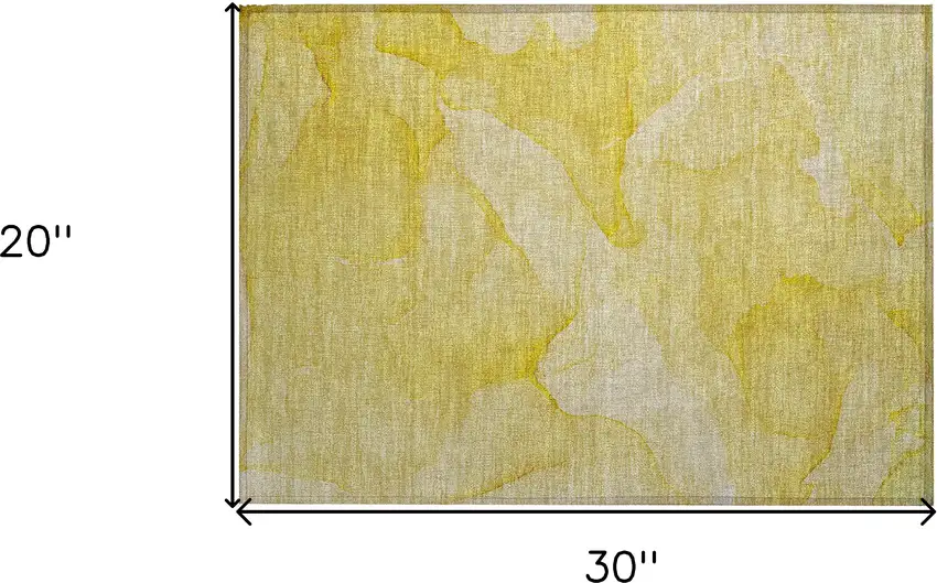 Gold Abstract Washable Non Skid Indoor Outdoor Area Rug Photo 8