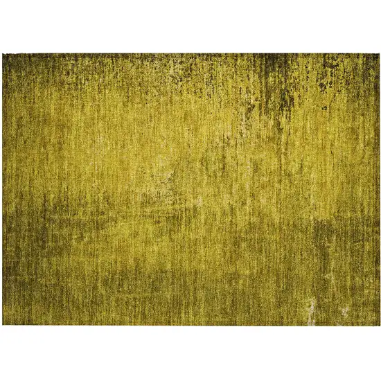 Gold Abstract Washable Non Skid Indoor Outdoor Area Rug Photo 1