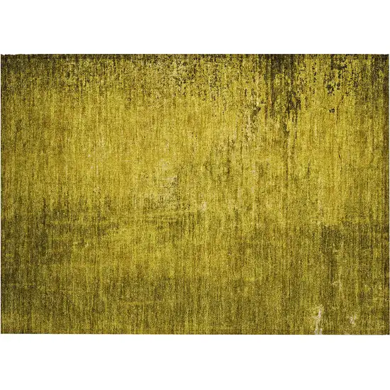 Gold Abstract Washable Non Skid Indoor Outdoor Area Rug Photo 1