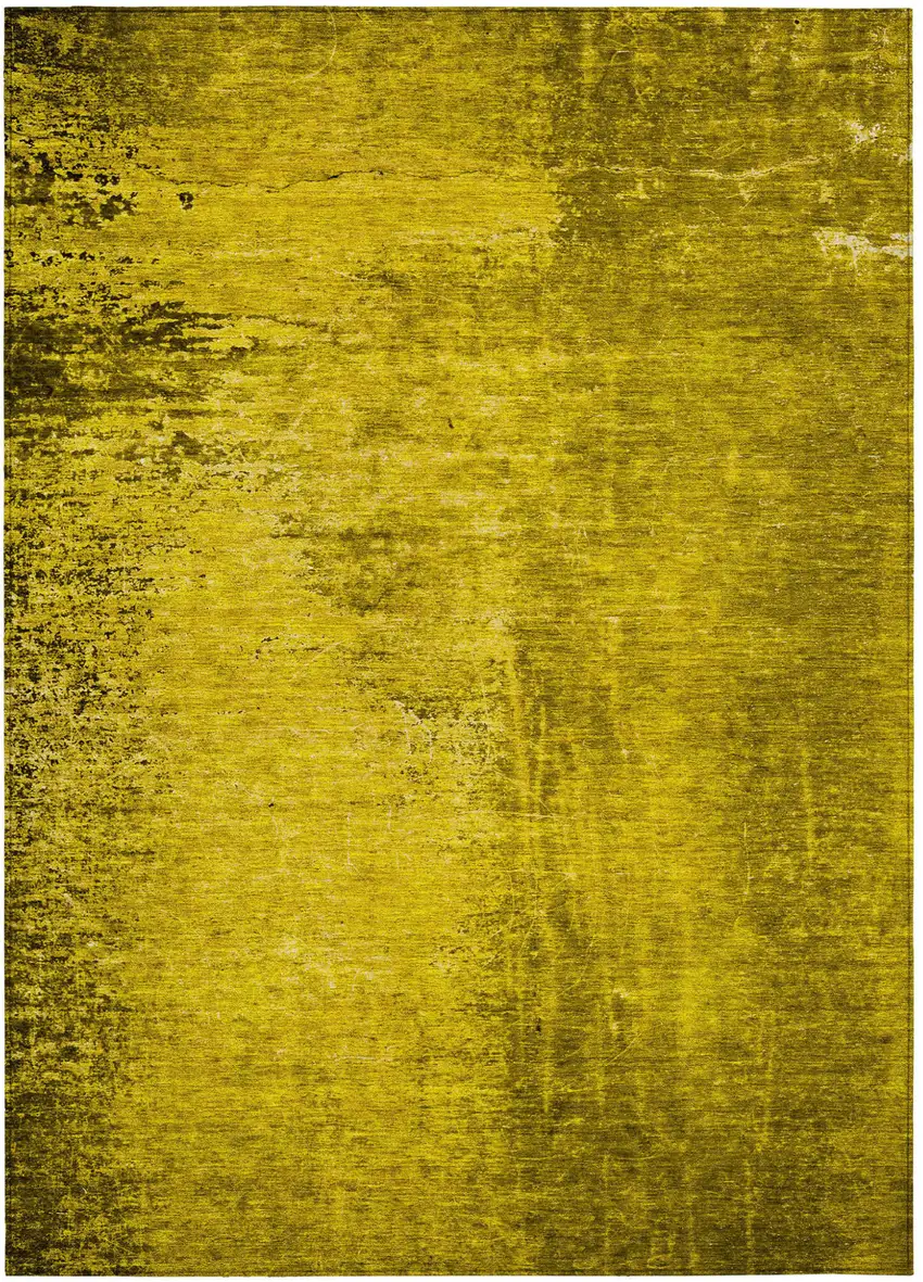 Gold Abstract Washable Non Skid Indoor Outdoor Area Rug Photo 2
