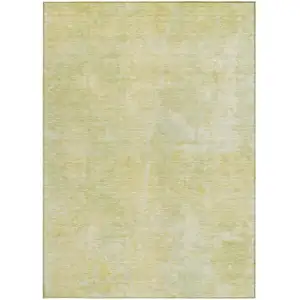 Photo of Gold Abstract Washable Non Skid Indoor Outdoor Area Rug