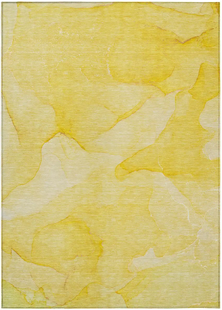 Gold Abstract Washable Non Skid Indoor Outdoor Area Rug Photo 2
