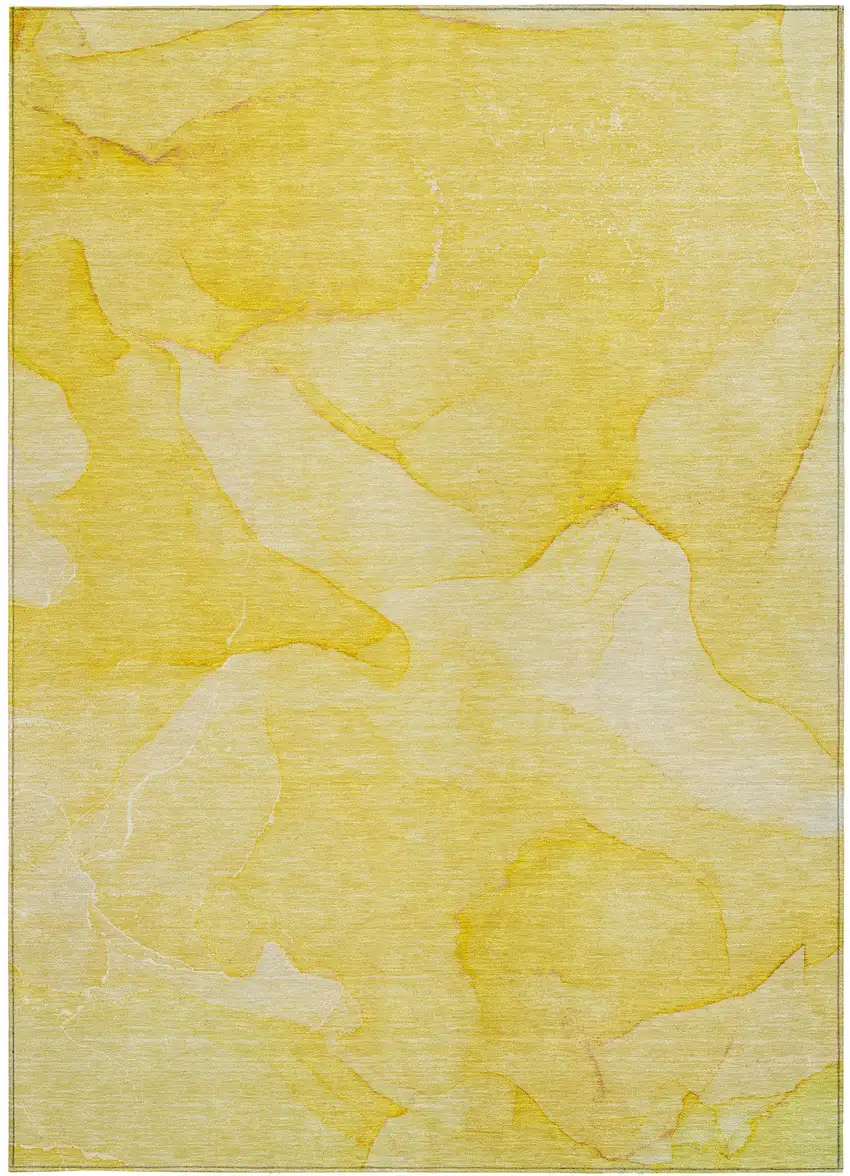 Gold Abstract Washable Non Skid Indoor Outdoor Area Rug Photo 3