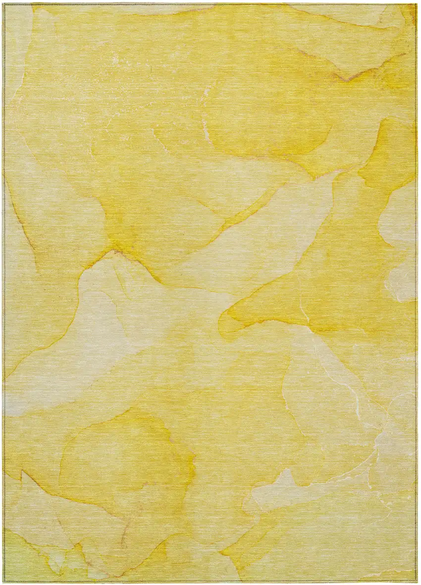 Gold Abstract Washable Non Skid Indoor Outdoor Area Rug Photo 2