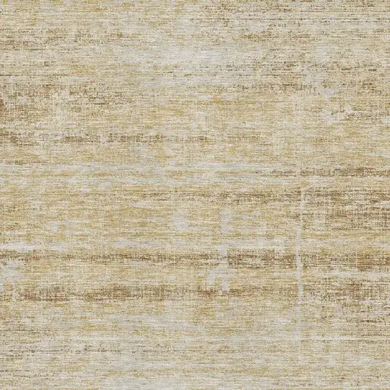 Gold And Beige Abstract Washable Area Rug With UV Protection Photo 4