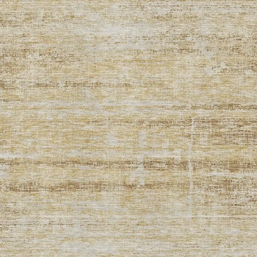 Gold And Beige Abstract Washable Area Rug With UV Protection Photo 4
