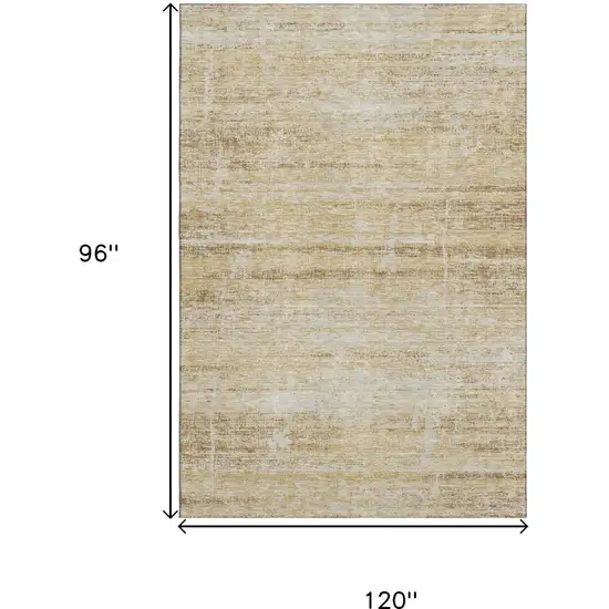 Gold And Beige Abstract Washable Area Rug With UV Protection Photo 3