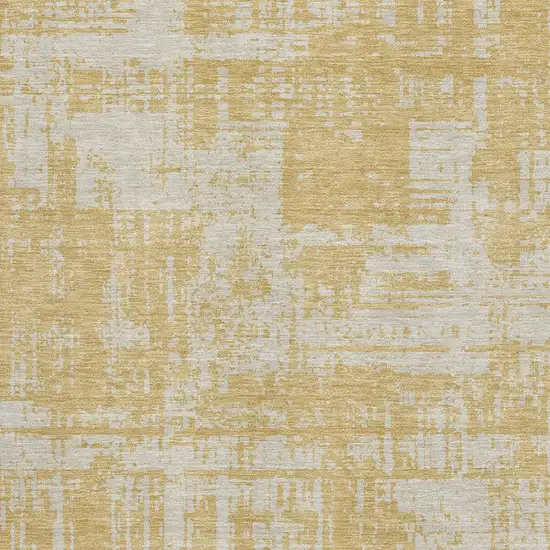 Gold And Beige Abstract Washable Area Rug With UV Protection Photo 3