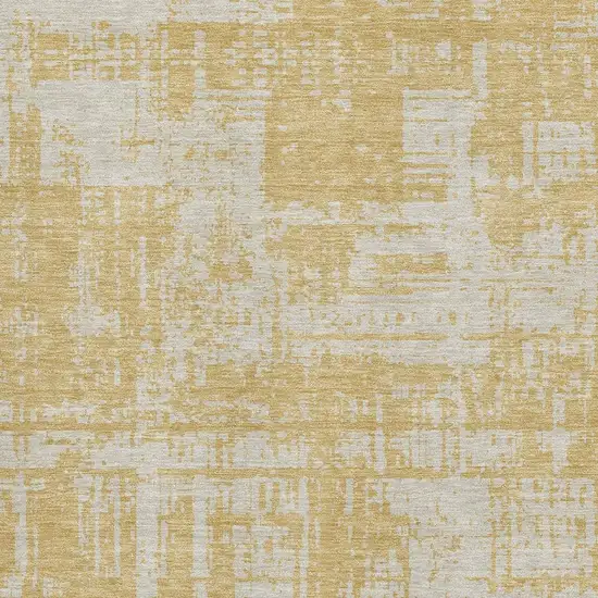 Gold And Beige Abstract Washable Area Rug With UV Protection Photo 3