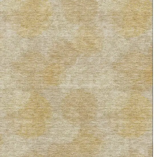 Gold And Beige Abstract Washable Area Rug With UV Protection Photo 3