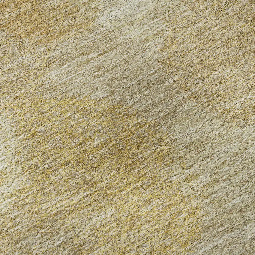 Gold And Beige Abstract Washable Area Rug With UV Protection Photo 1