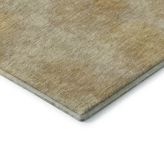 Gold And Beige Abstract Washable Area Rug With UV Protection Photo 7