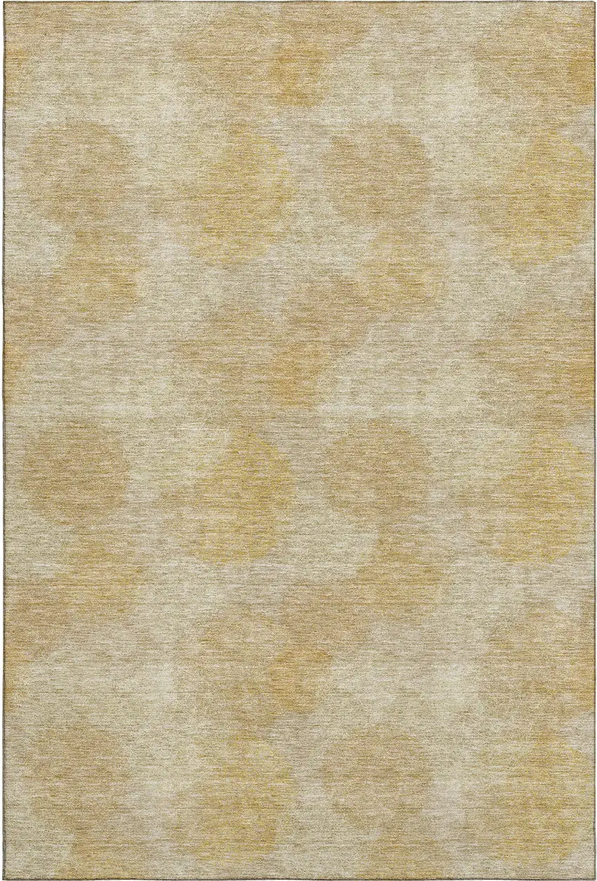 Gold And Beige Abstract Washable Area Rug With UV Protection Photo 5