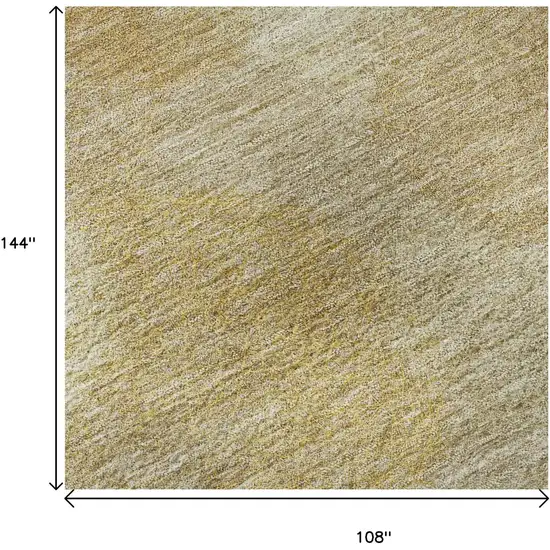 Gold And Beige Abstract Washable Area Rug With UV Protection Photo 9