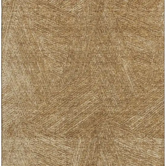 Gold And Beige Abstract Washable Area Rug With UV Protection Photo 4