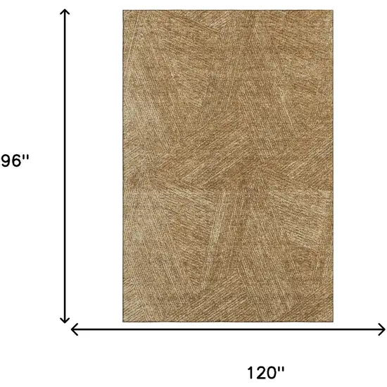 Gold And Beige Abstract Washable Area Rug With UV Protection Photo 7