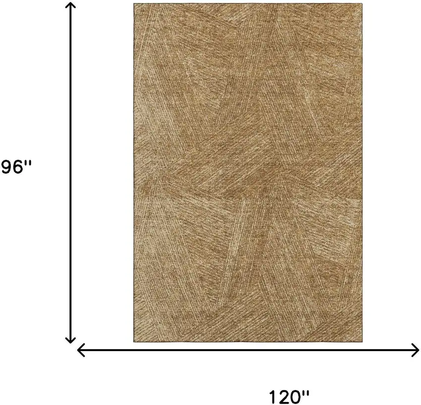 Gold And Beige Abstract Washable Area Rug With UV Protection Photo 7
