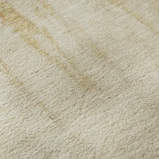 Gold And Beige Abstract Washable Area Rug With UV Protection Photo 7