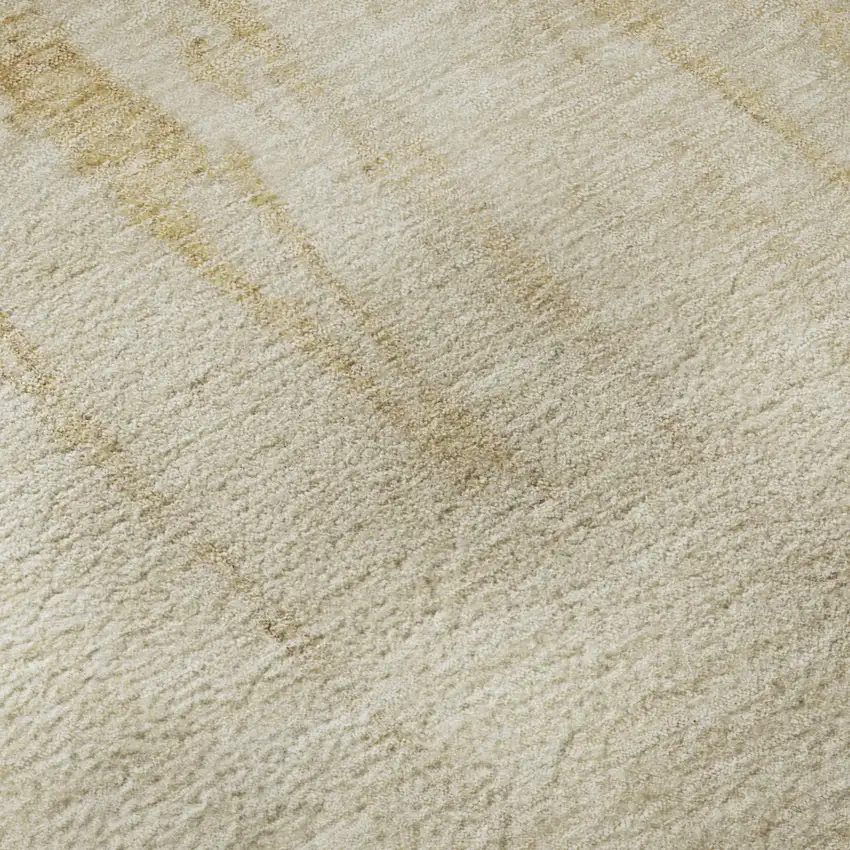 Gold And Beige Abstract Washable Area Rug With UV Protection Photo 7