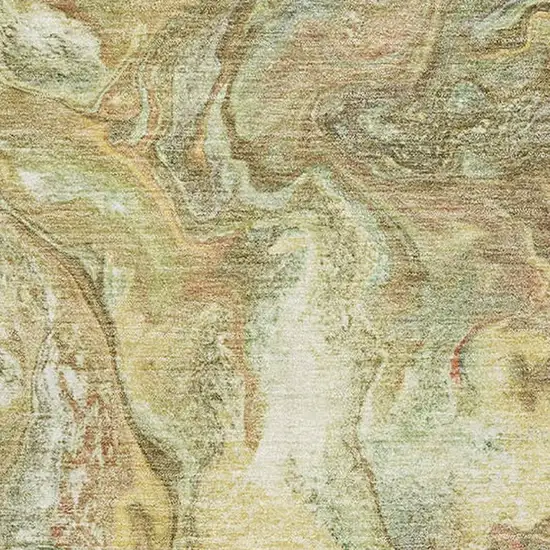 Gold And Beige Abstract Washable Area Rug With UV Protection Photo 3