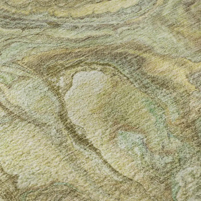 Gold And Beige Abstract Washable Area Rug With UV Protection Photo 7