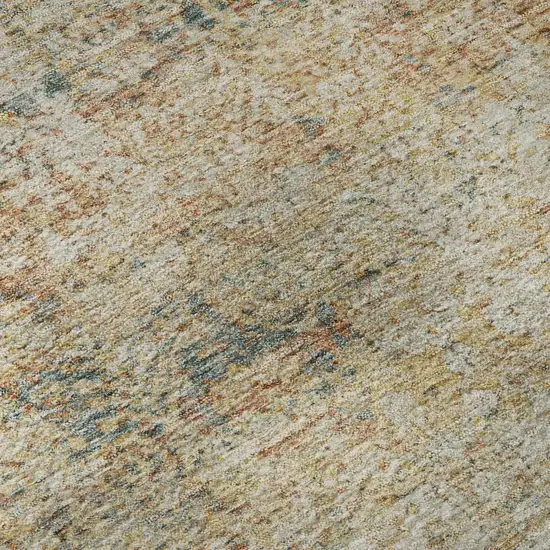 Gold And Beige Abstract Washable Area Rug With UV Protection Photo 8