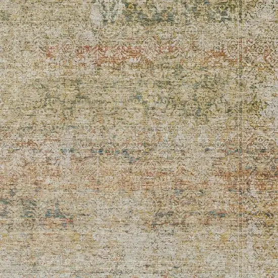 Gold And Beige Abstract Washable Area Rug With UV Protection Photo 3