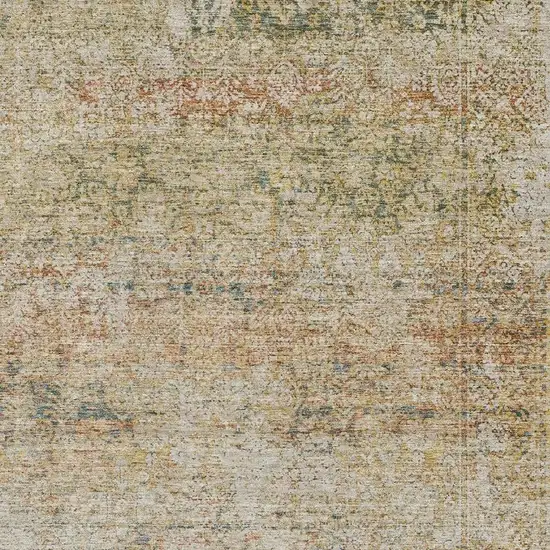 Gold And Beige Abstract Washable Area Rug With UV Protection Photo 3