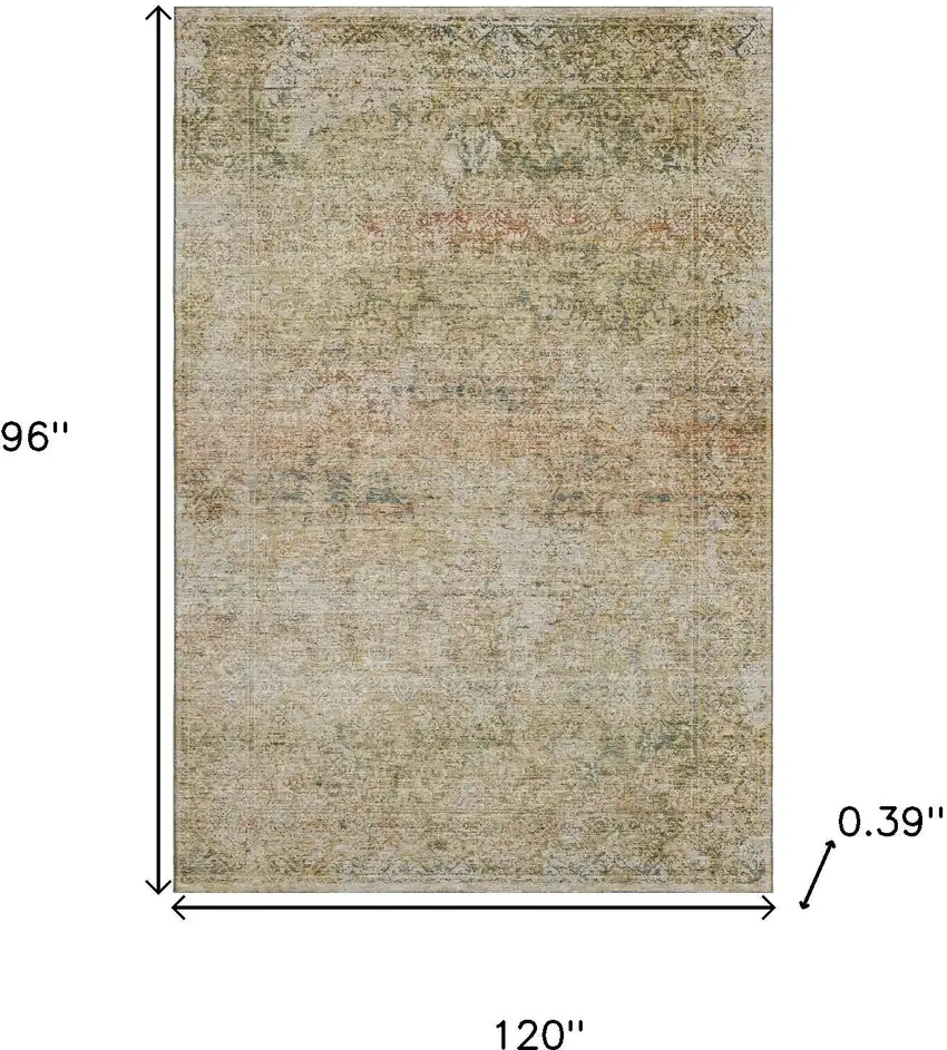 Gold And Beige Abstract Washable Area Rug With UV Protection Photo 9