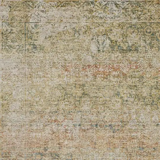 Gold And Beige Abstract Washable Area Rug With UV Protection Photo 3