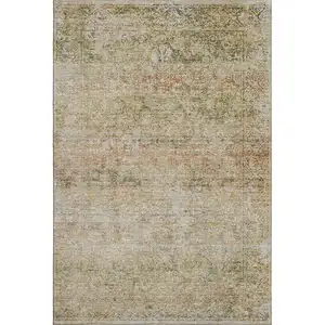 Photo of Gold And Beige Abstract Washable Area Rug With UV Protection