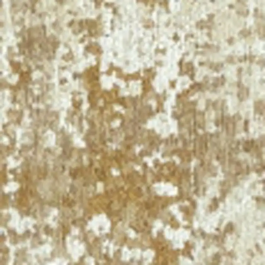 Gold And Beige Abstract Washable Area Rug With UV Protection Photo 3