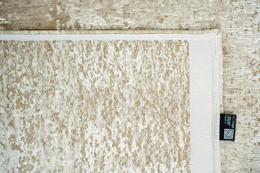 Gold And Beige Abstract Washable Area Rug With UV Protection Photo 6